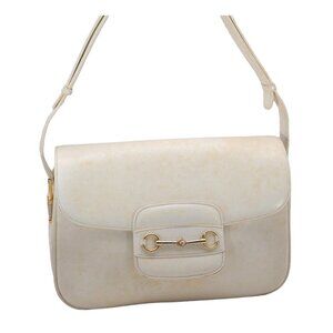 Gucci Ivory Leather 1955 Horse-bit Shoulder Bag with Two-tone Hardware